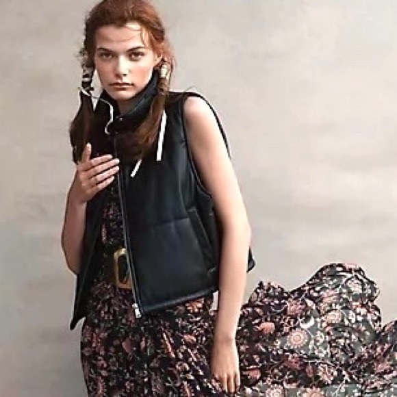 Anthropologie Faux Leather Puffer Vest - Picture 9 of 10